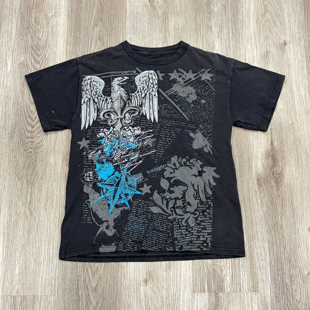 Vintage 00s Y2K Affliction Style No Boundaries Style T-Shirt Men's Size Medium